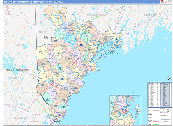 Portland-South Portland Metro Area Wall Map